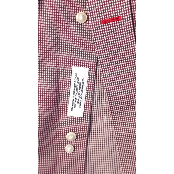 Cremieux Micro Gingham Check Button Down Dress Shirt 100% Pima Cotton Non Iron B - Picture 3 of 6